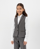 Жилет текстильный синий серый Gulliver, школьная форма для девочек  фото, kupilegko.ru